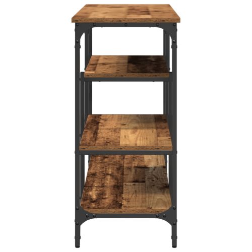  Konzolasztal Régi Fa 100x35x75 cm Mérnöki Fa és Acél