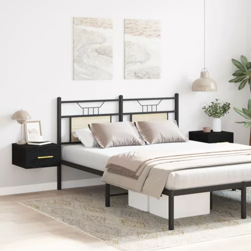  Éjjeliszekrények 2 db Fali Fekete Tölgy 35x35x20 cm