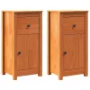  Széf fiókkal 2 pcs Faggyú barna 39 x 34,5 x 80 cm Tömör fenyőfa