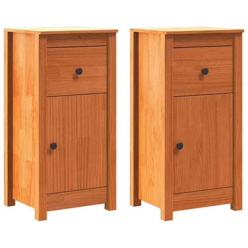  Széf fiókkal 2 pcs Faggyú barna 39 x 34,5 x 80 cm Tömör fenyőfa
