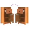  Széf fiókkal 2 pcs Faggyú barna 39 x 34,5 x 80 cm Tömör fenyőfa