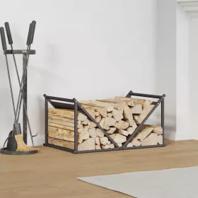    fekete hidegen hengerelt acél tűzifatároló 70x43x34,5 cm