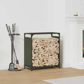    olívazöld hidegen hengerelt acél tűzifatároló 60x28x65 cm