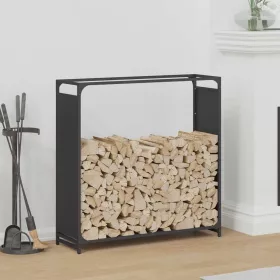  fekete hidegen hengerelt acél tűzifatároló 90x28x90 cm
