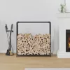  antracitszürke hidegen hengerelt acél tűzifatároló 90x28x90 cm