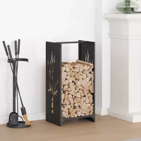  fekete hidegen hengerelt acél tűzifatároló 40x30x80 cm
