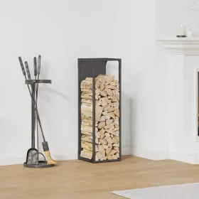 fekete hidegen hengerelt acél tűzifatároló 25x25x80 cm