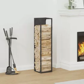 fekete hidegen hengerelt acél tűzifatároló 25x25x100 cm
