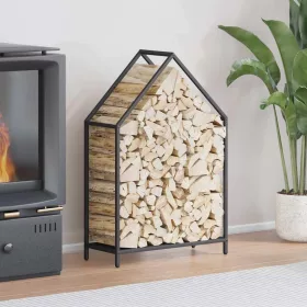  fekete hidegen hengerelt acél tűzifatároló 60x25x90 cm