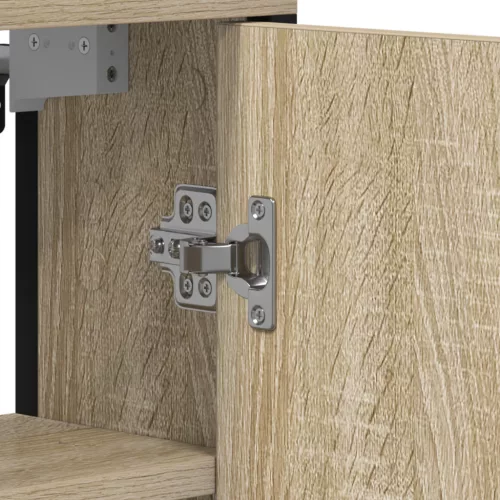  Fürdőszobai Tükrös Szekrény, Sonoma Tölgy, 60x16x60 cm, Műanyag és Fa