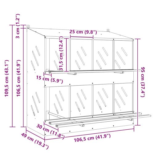  horganyzott ezüst fém csirke fészekrakó doboz 8 rekesszel
