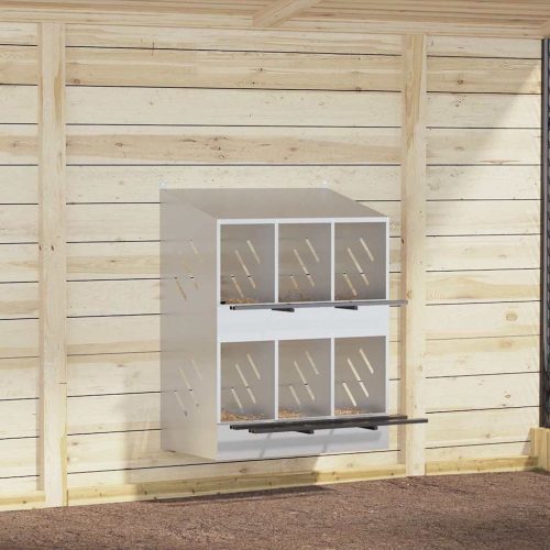  horganyzott ezüst fém csirke fészekrakó doboz 6 rekesszel