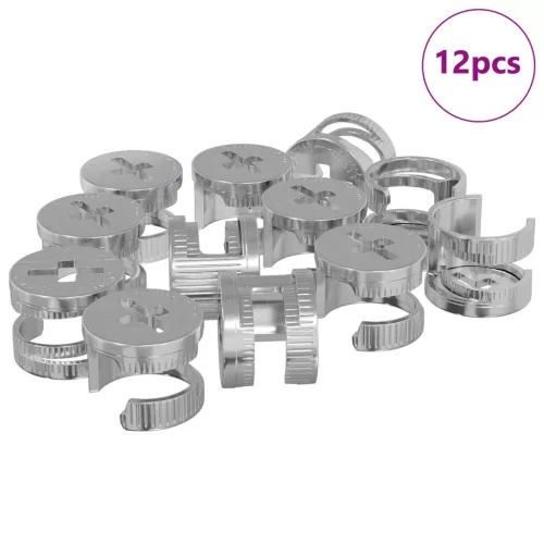  Cam zár anyák 12 pcs Ezüst 12 x 10 mm Acél