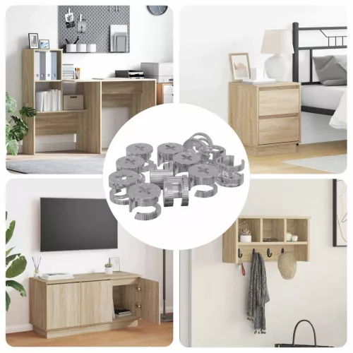  Cam zár anyák 12 pcs Ezüst 15 x 11,5 mm Acél