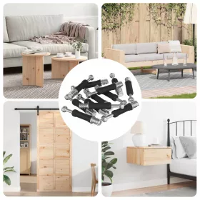  Kamera zár csavarok 12 pcs Ezüst és fekete M6 x 40 mm