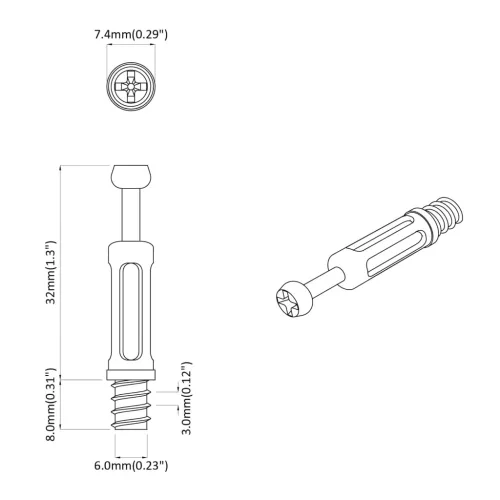  Kamera zár csavarok 12 pcs Ezüst és fekete M6 x 40 mm