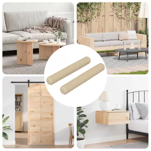  Fa dübelek 2 pcs Barna Ø8 x 50 mm Tömör fa