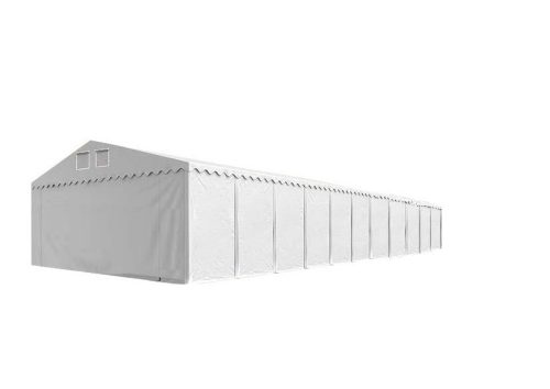 TP Professional 6x22m 2,6m oldalmagas raktársátor PVC 800 ponyvával, fehér