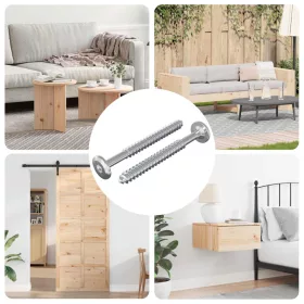  Fa Csavarok 2 pcs Ezüst M6 x 70 mm Acél