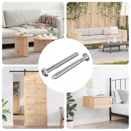  Bútorcsavarok 2 pcs Ezüst M6 x 60 mm Acél