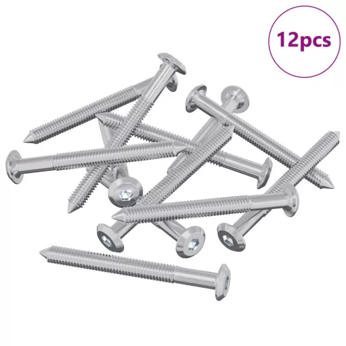  Bútorcsavarok 12 pcs Ezüst M6 x 60 mm Acél