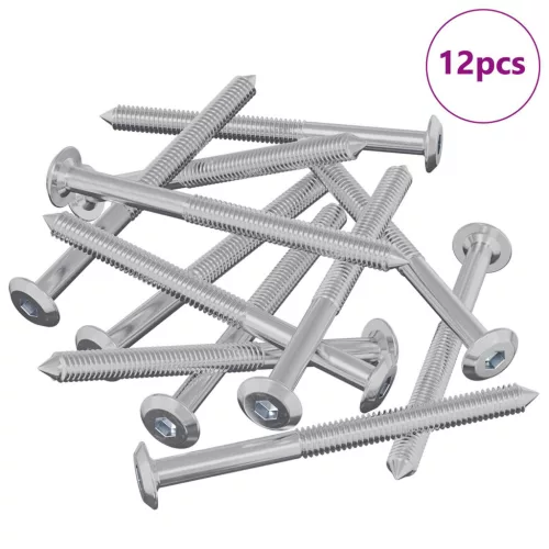  Bútorcsavarok 12 pcs Ezüst M6 x 85 mm Acél