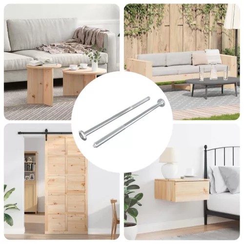  Bútorcsavarok 2 pcs Ezüst M6 x 120 mm Acél