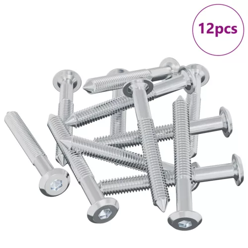  Csavar 12 pcs Ezüst M6 x 50 mm Acél