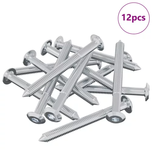 Csavar 12 pcs Ezüst M6 x 60 mm Acél