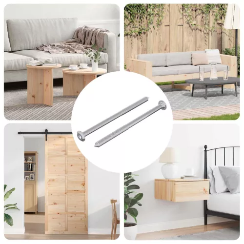  Csavar 2 pcs Ezüst M6 x 100 mm Acél