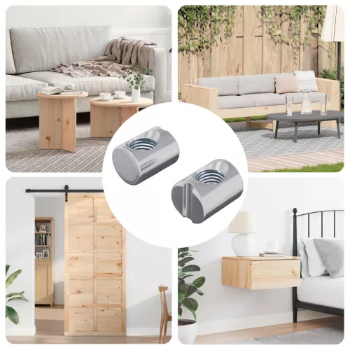  Hordó anyák 2 pcs Ezüst M6 x 13 mm (Menetátmérő x H) Fém