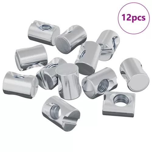  Hordó anyák 12 pcs Ezüst M6 x 13 mm (Menetátmérő x H) Fém