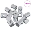  Hordó anyacsavar 12 pcs Ezüst M6 x 13 mm Vas