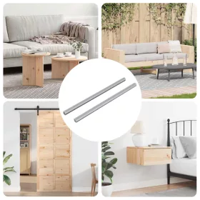    Menetes Rudak 2 pcs Ezüst M6 x 120 mm (Menetátmérő x Hossz) Fém