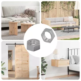  Hatszögletű Anyák 2 pcs Ezüst M6 Acél