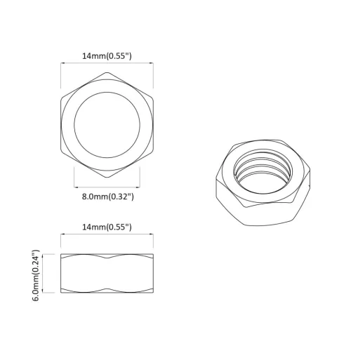  Hatszögletű Anyák 3600 pcs Ezüst Vas