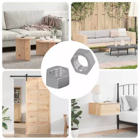  Hatszögletű Anya Egyszínű 2 pcs Ezüst M6 Vas