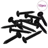  Önmenetes Szög 12 pcs Fekete 4 x 25 mm Acél