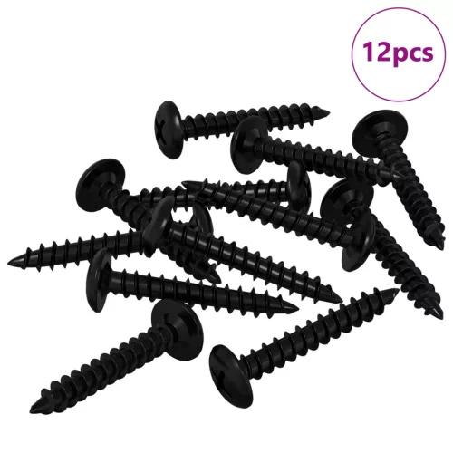  Önmenetes Szög 12 pcs Fekete 4 x 25 mm Acél