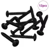  Fúró Szegecsek 12 pcs Fekete M4 x 28 mm Acél