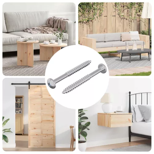  Fa Csavar 2 pcs Ezüst 9,8 x 53 mm Acél