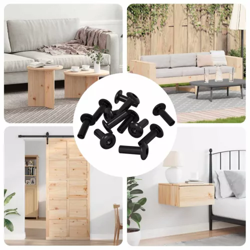  Köpenyes Anyák 8451 pcs Fekete Vas