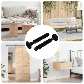  Dugós Fej Csavar 2 pcs Fekete M5 x 40 mm Vas