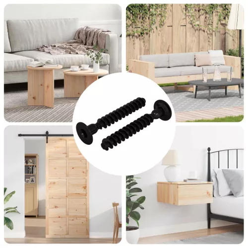  Dugós Fej Csavar 2 pcs Fekete M5 x 40 mm Vas