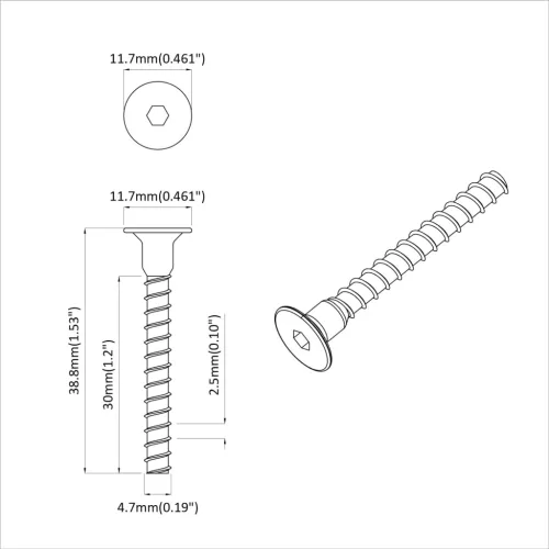  Dugós Fej Csavar 2 pcs Fekete M5 x 40 mm Vas