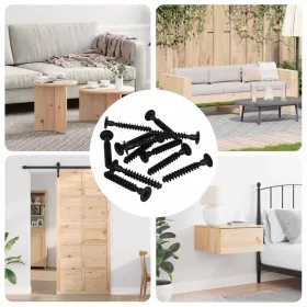  Dugós Fej Csavar 12 pcs Fekete M5 x 40 mm Vas