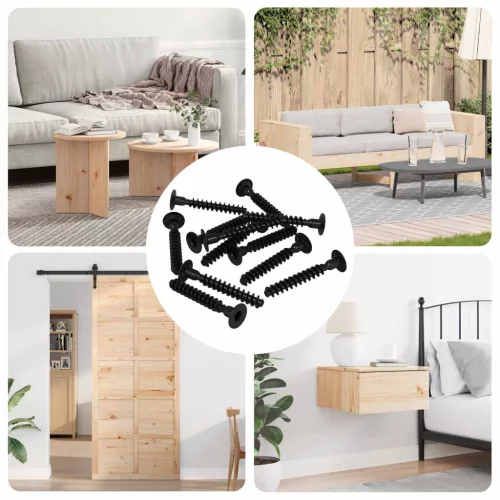  Dugós Fej Csavar 12 pcs Fekete M5 x 40 mm Vas