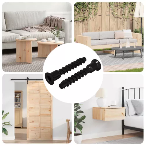  Dugós Fej Csavar 2 pcs Fekete 10 x 40 mm Vas