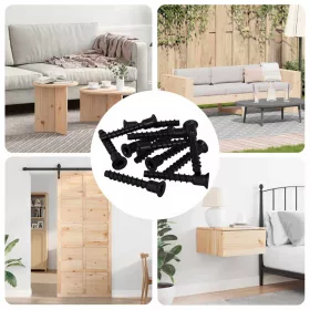  Dugós Fej Csavar 12 pcs Fekete 10 x 40 mm Vas