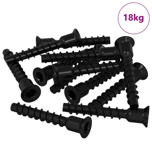  Dugós Fej Csavar 3072 pcs Fekete 10 x 40 mm Vas
